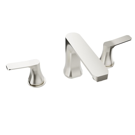 Anzzi 2-Handle 3-Hole Widespread Bathroom Faucet, Brushed Nickel L-AZ902BN
